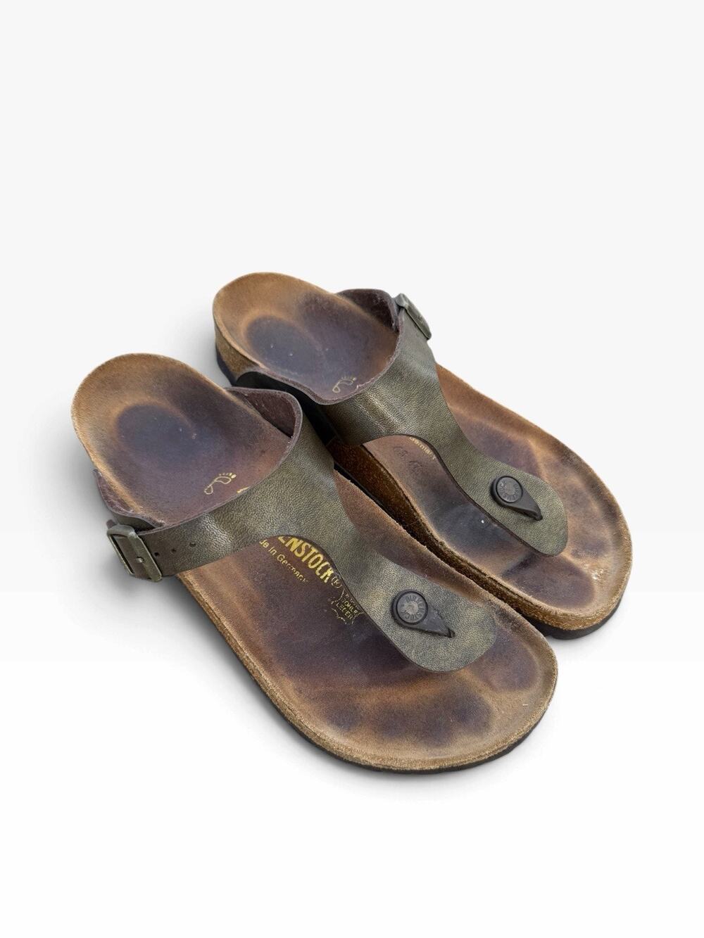 Birkenstock Women's 9/40 Gizeh Birki Birko-Flor Thong Sandals Bronze Slip On